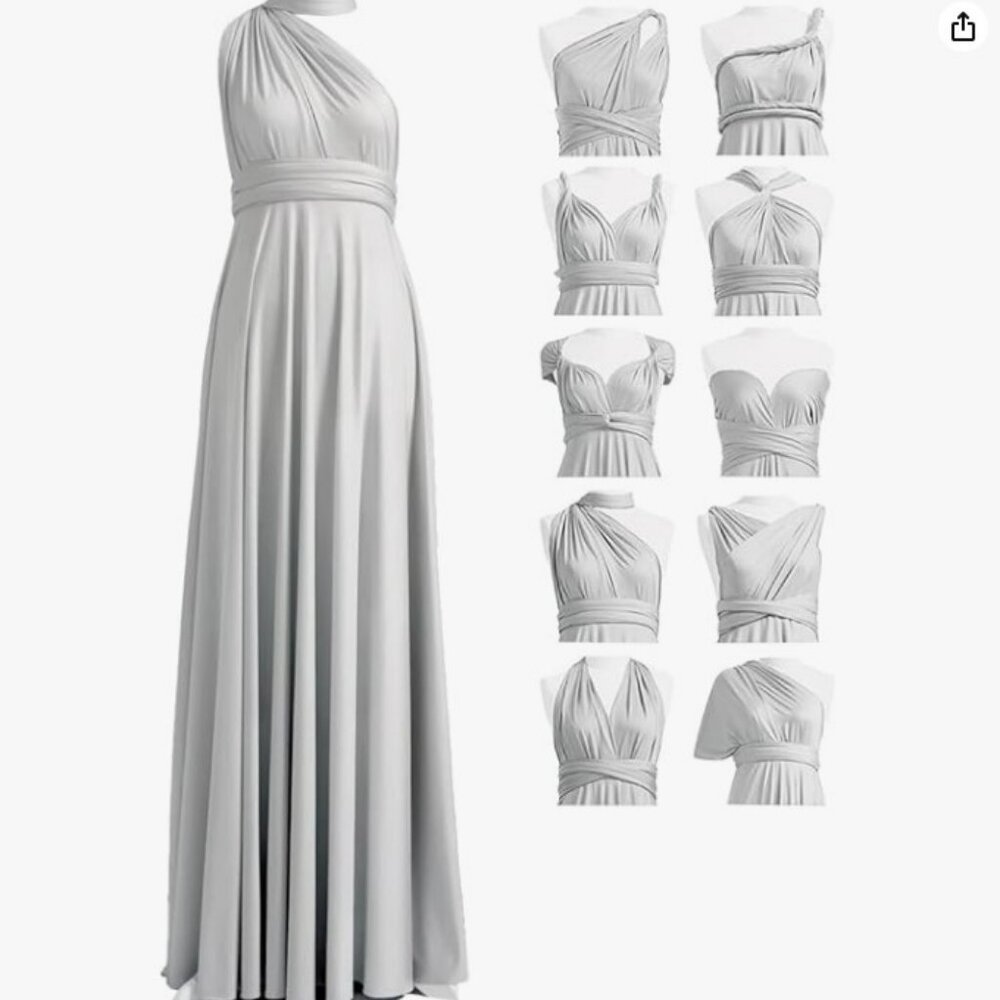 Infinity Dress with Bandeau, Convertible Bridesmaid Dress, Long, One Size